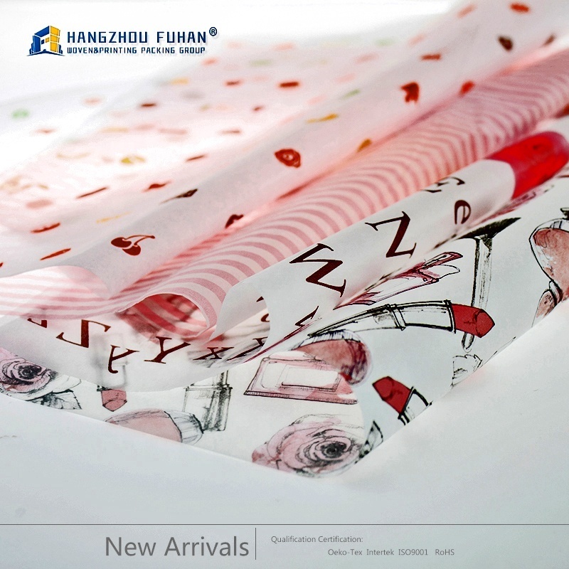 papier demballage Custom 17gsm floral wrapping Tissue silk Paper Gift Wrapping  Paper