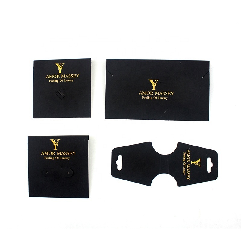 Factory Custom Black PVC Plastic Display Ring Earring Necklace Bracelet Card Jewelry Packaging And Display