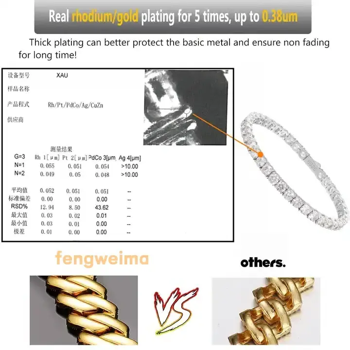 VVS Moissanite Diamond 2MM-10MM Fine Jewelry Hip Hop 925  Silver  Iced Out Tennis Chain Bracelet Necklace For Men Women