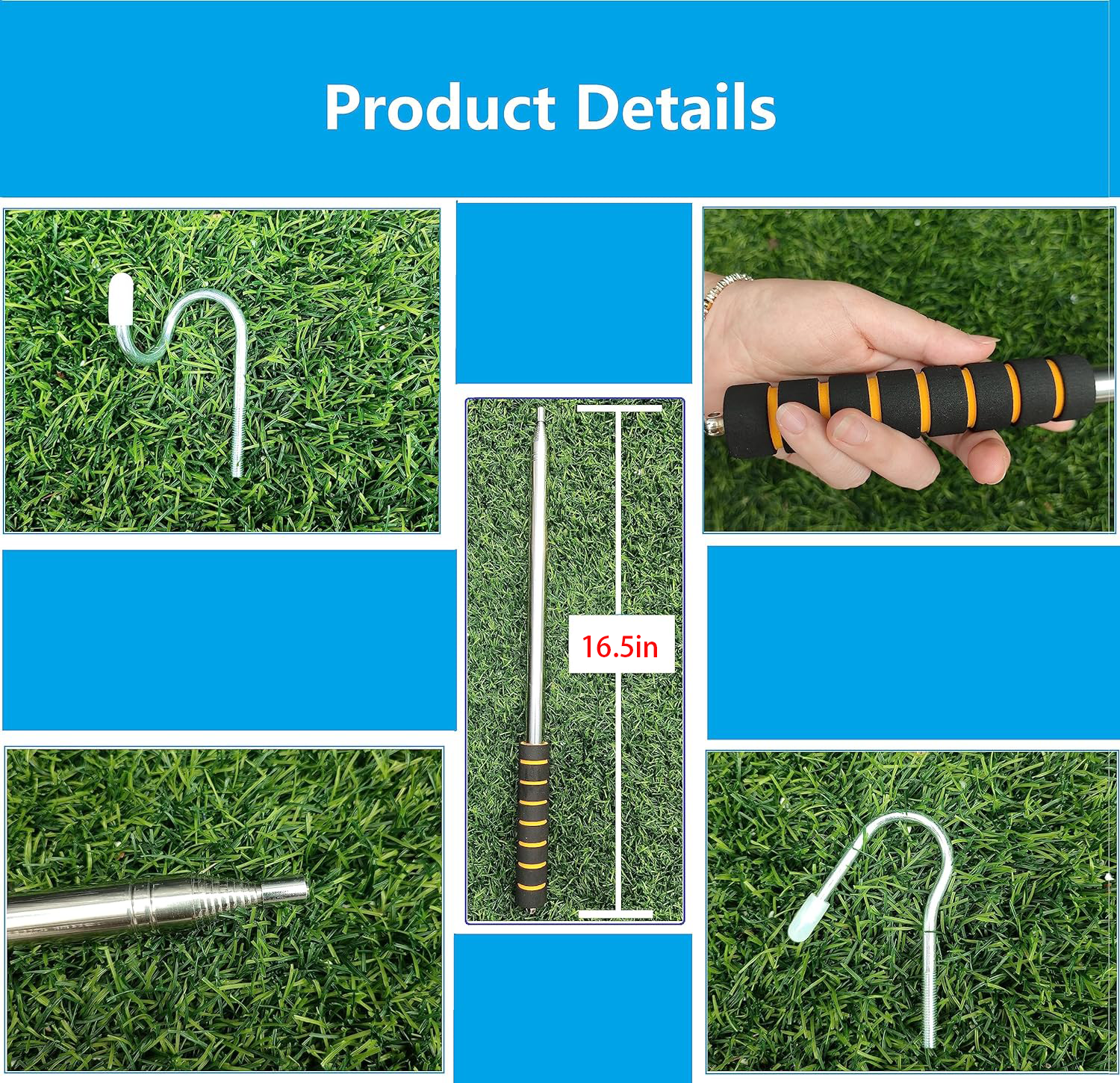 Summer Season Portable Folding Snake Hook Extendable and Retractable Small Snake Picking Tool with Stick