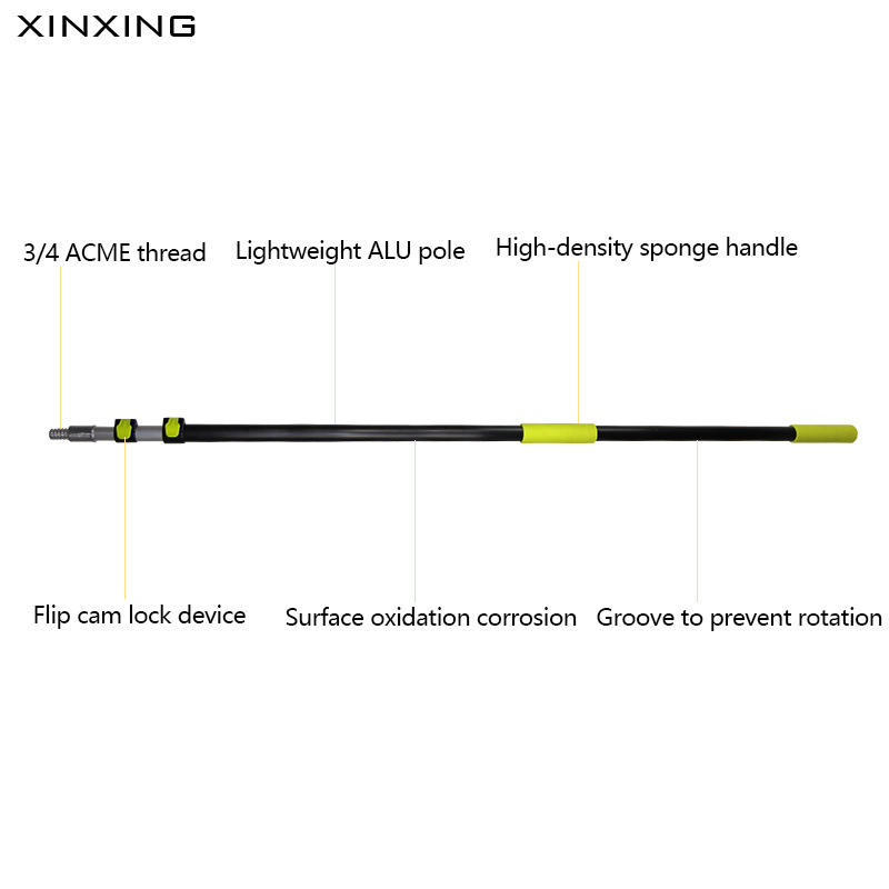 Xinxing Aluminum Extension Pole Telescoping Painting Pole with American Threaded Handle Connection