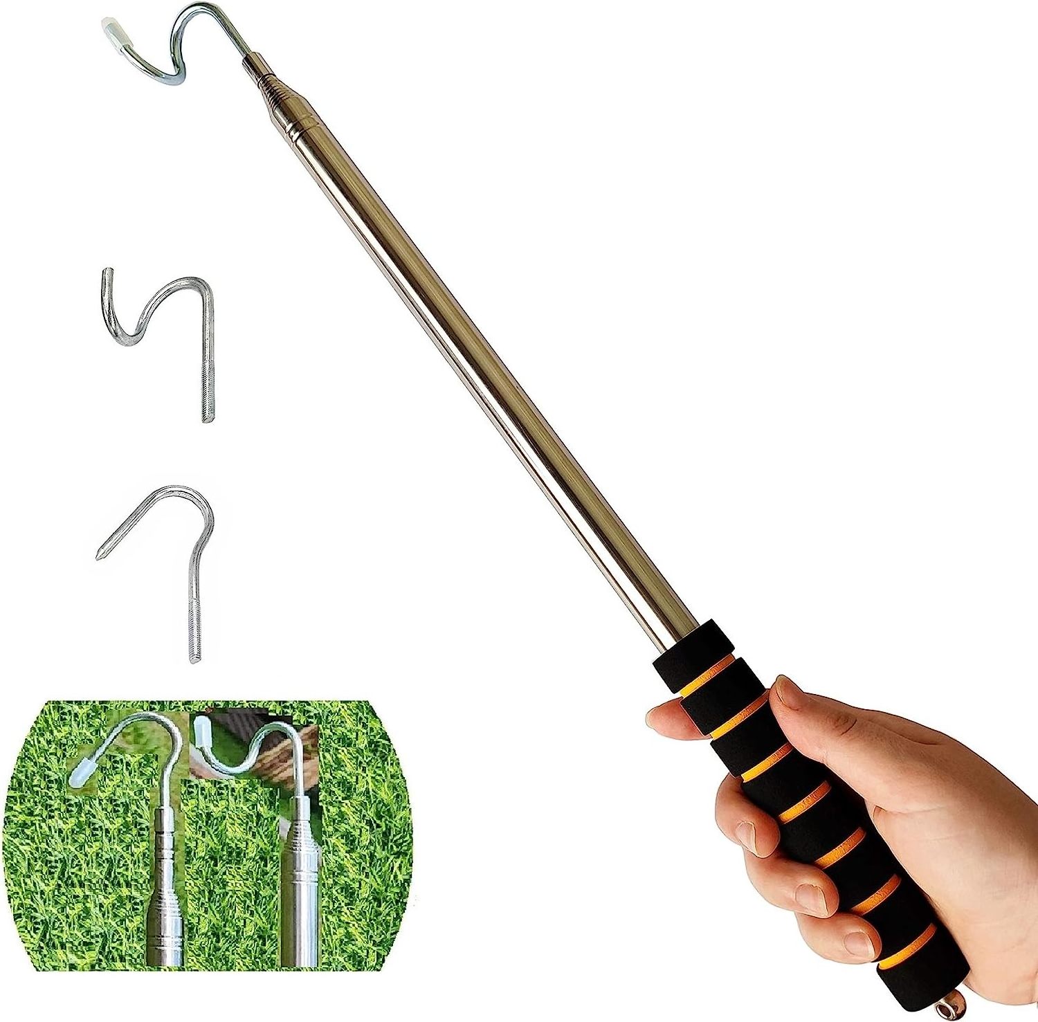 Summer Season Portable Folding Snake Hook Extendable and Retractable Small Snake Picking Tool with Stick