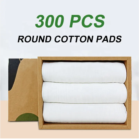 Custom Logo OEM Premium Round Disposable Cotton Facial Make Up Remover Pads Cleaning Skin Care Organic Cosmetic Cotton Pad