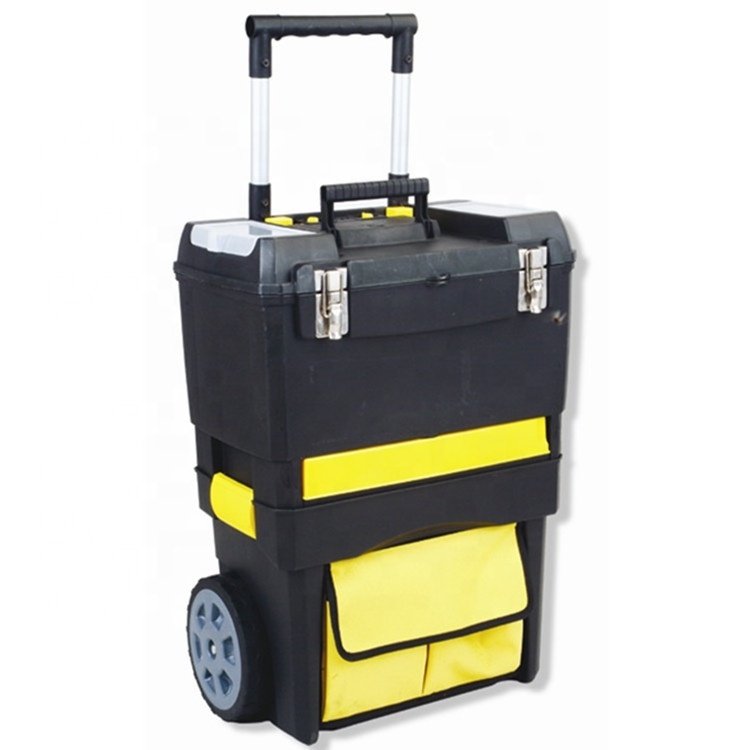 heavy duty trolley tool accessory case box with lock