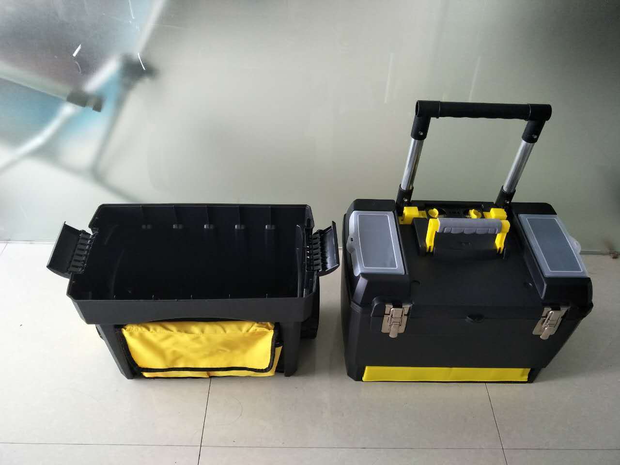 heavy duty trolley tool accessory case box with lock