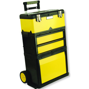 Multy drawers separable plastic tool trolley case with aluminum lock