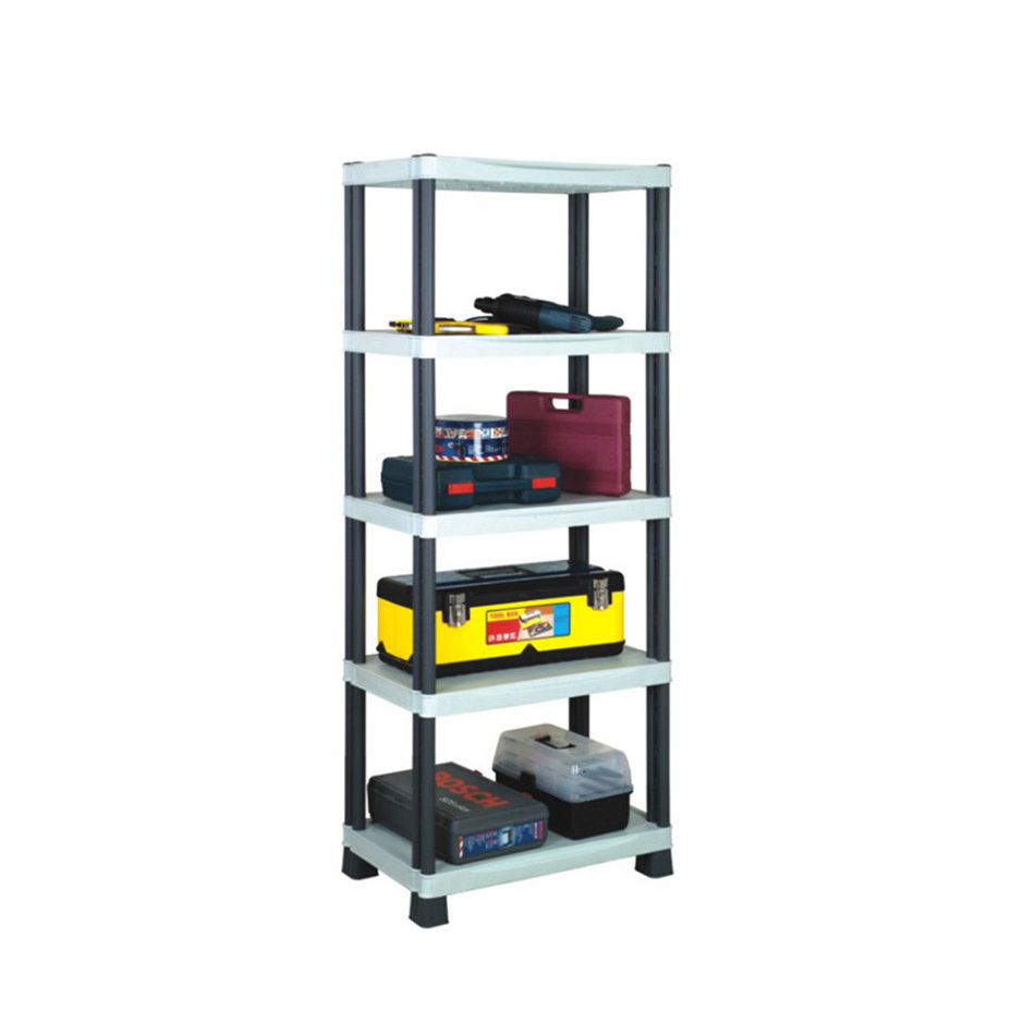 5 Tier Black Plastic Heavy Duty Shelving Racking adjustable Storage Unit