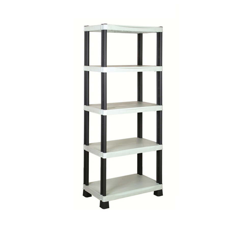 5 Tier Black Plastic Heavy Duty Shelving Racking adjustable Storage Unit