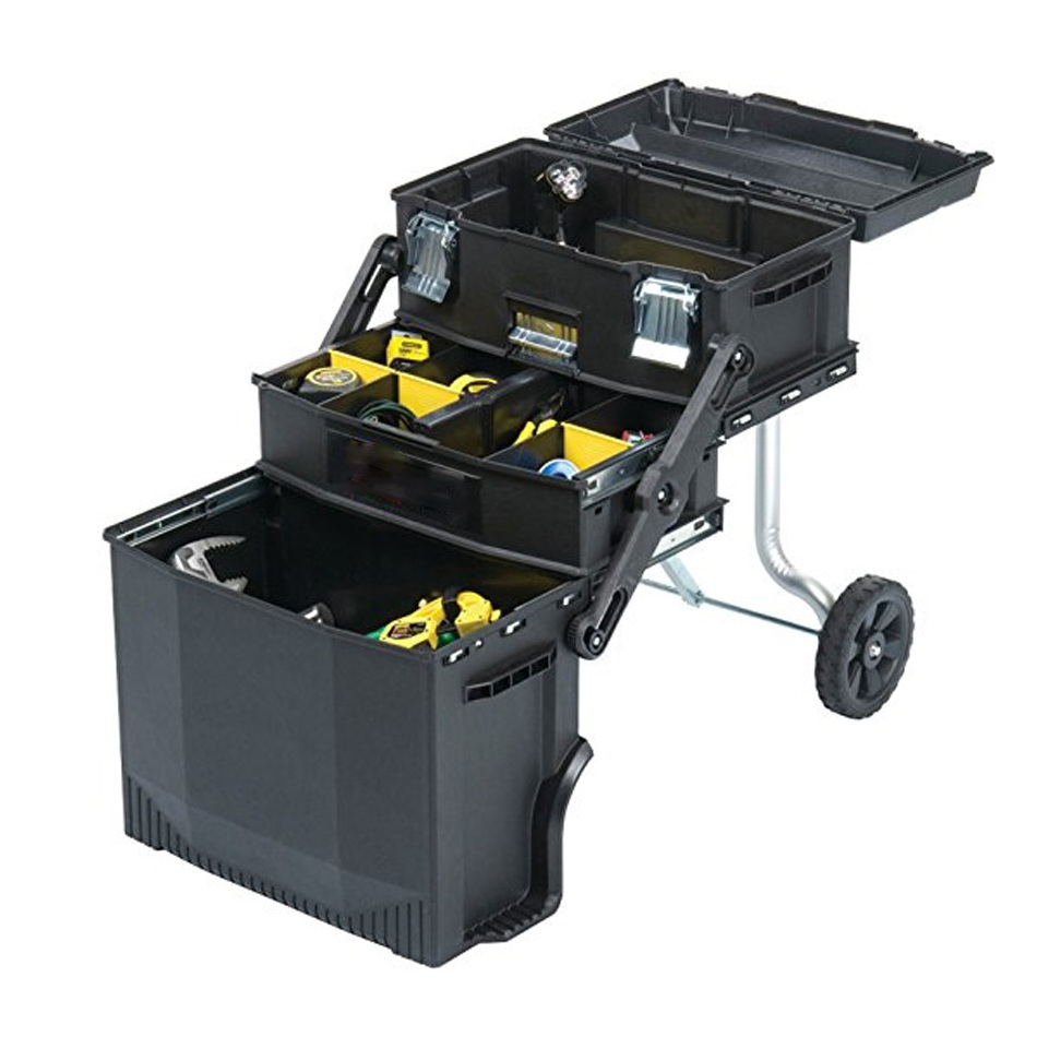 Portable plastic toolbox GD5070 rolling tool box storage tool case chest gude tools with wheels