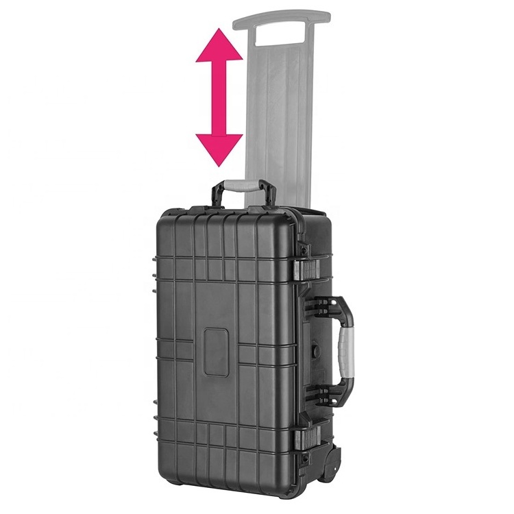 Pull handle rolling plastic carrying flight case