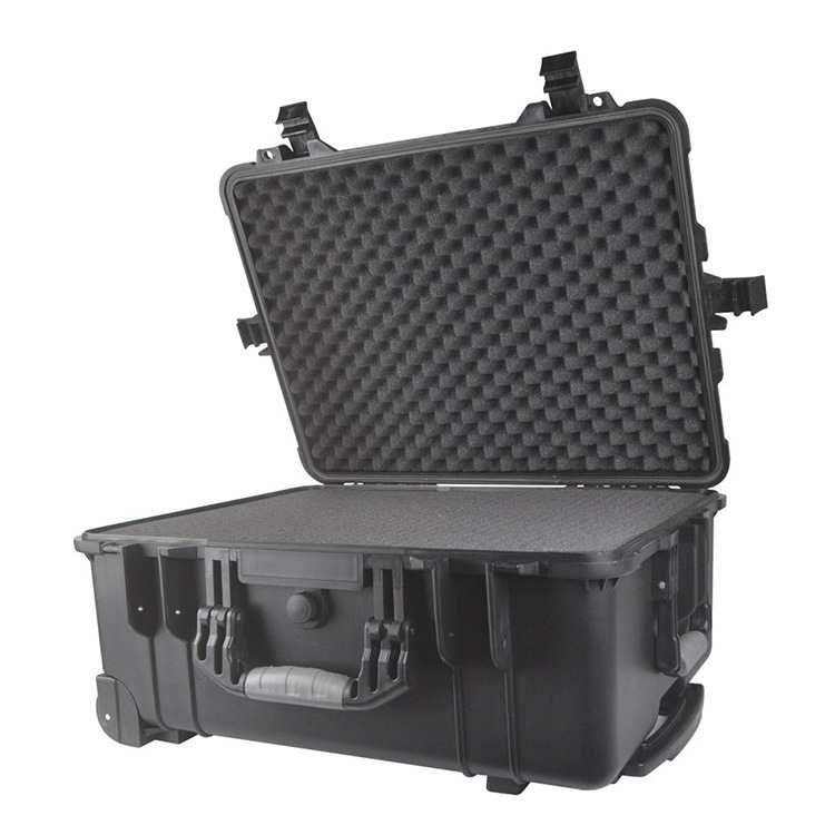 plastic protective  Hard  equipment trolley tool case rolling tool box case with wheels and foam