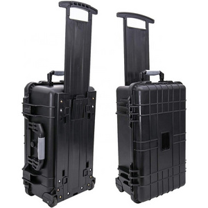 Pull handle rolling plastic carrying flight case