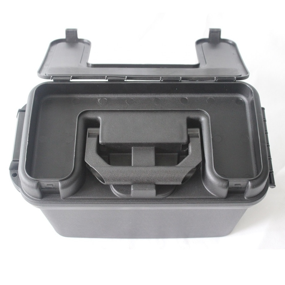 Hard pp plastic ammo can storage box with handle custom bullet carry case 380*190*240mm