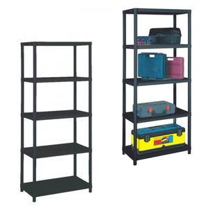 Heavy Duty Plastic Black Shelf Shelving Shelves Strong Rack Racking Home Storage Removable Unit  Universal Organiser