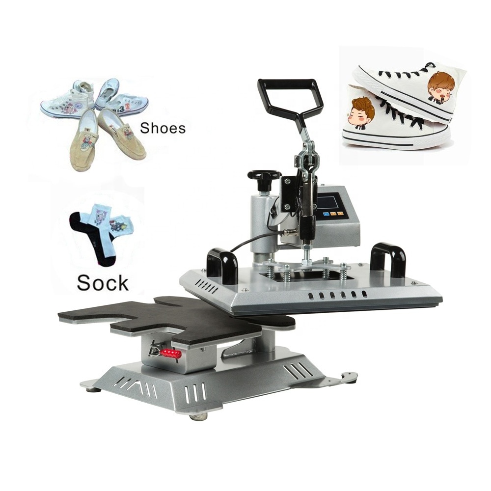 3 in 1 Multifunction Digital Sublimation Transfer  Shoes Socks T-shirt Printing Flat Heat Press Machine