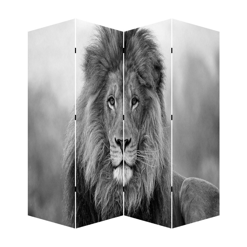 3-5 Panel stretched waterproof painting lion horse animal design landscape canvas prints canvas wooden screen room divider