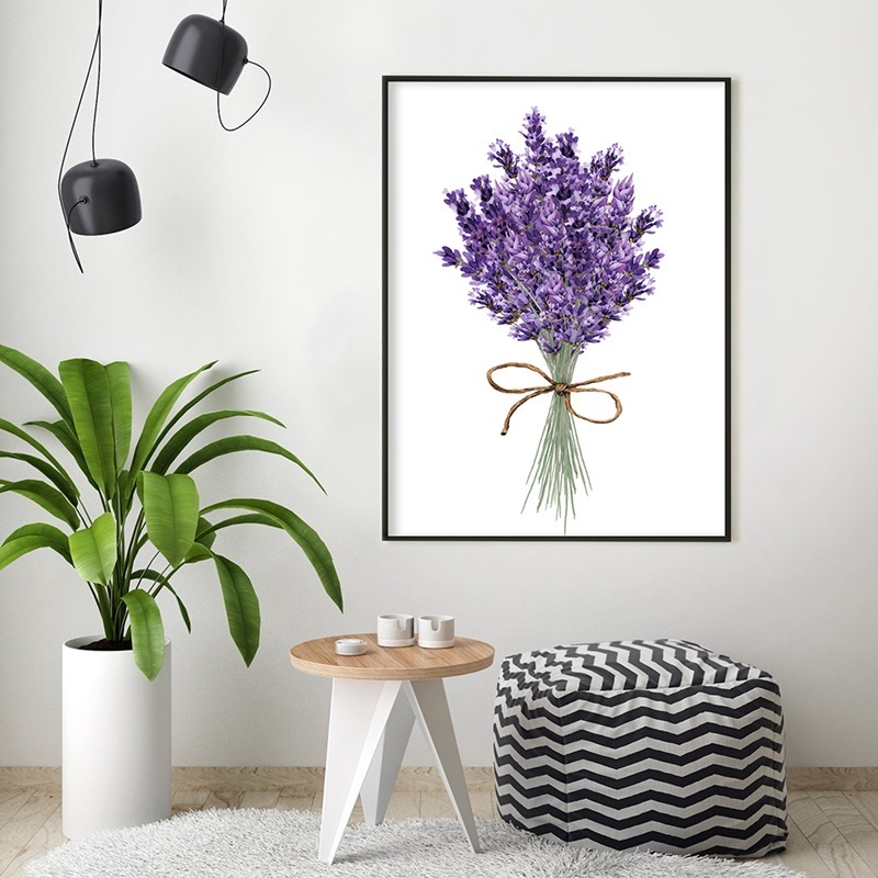 Scandinavian Lavender Flowers Poster Modern Canvas Painting Green Posters and Prints Home Decoration Bedroom Wall Art Pictures