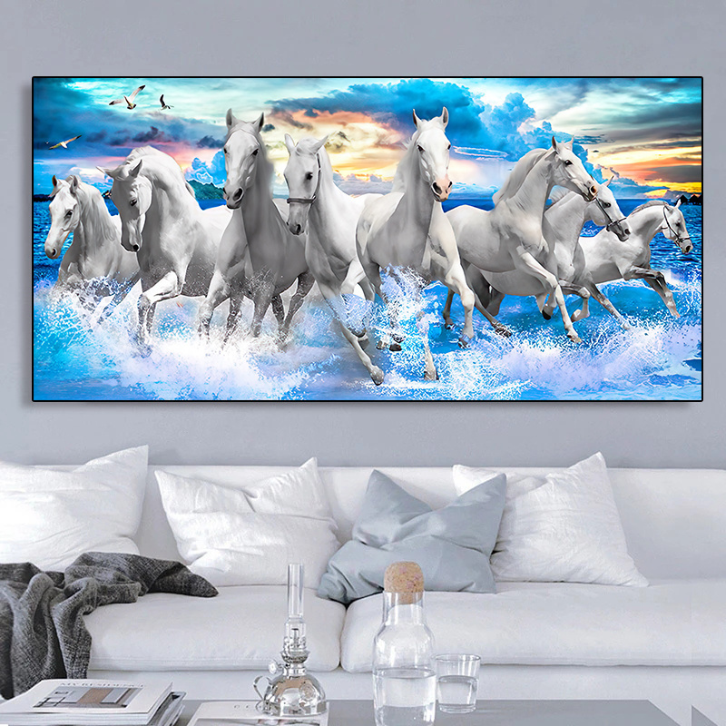 Living Room Decor  Running Horses Pictures Modern Animal Prints Posters  horse picture wall art