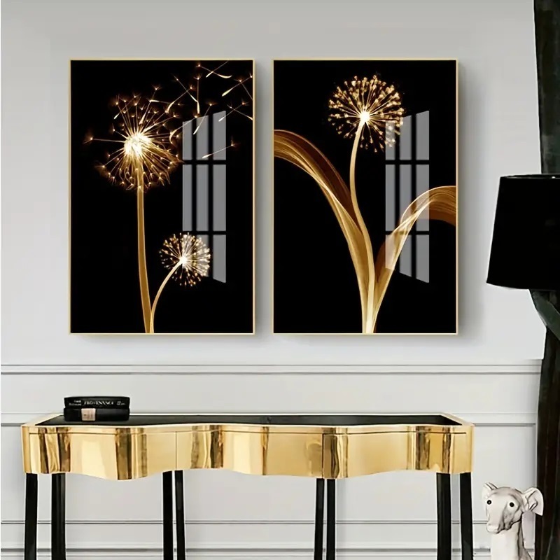 New Fashion Abstract Flower Dandelion Wall Picture Modern Art Still Life Crystal Porcelain Painting