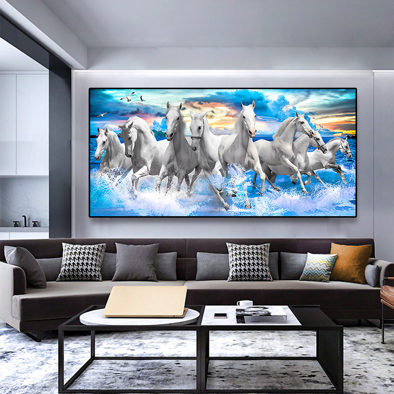 Living Room Decor  Running Horses Pictures Modern Animal Prints Posters  horse picture wall art