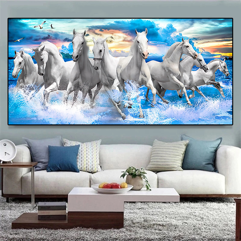 Living Room Decor  Running Horses Pictures Modern Animal Prints Posters  horse picture wall art