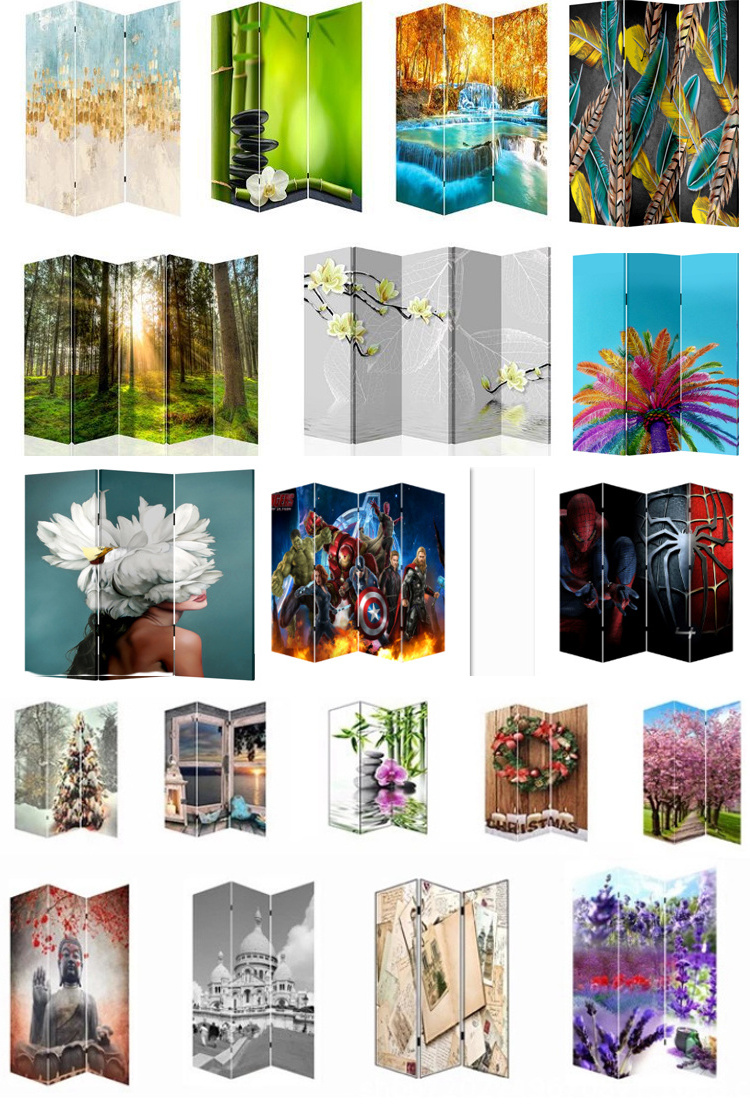 Custom Hotel Folding Room Divider Wood Screen Living Room Two Faces custom canvas print room divider