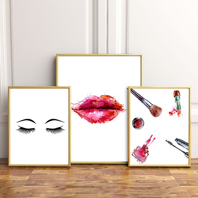 Wall Art Canvas Paintings Makeup Eyelashes Nordic Fashion Lipstick Pictures Prints Home Decor Poster For Living Room