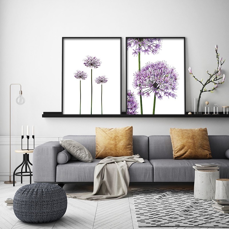 Scandinavian Lavender Flowers Poster Modern Canvas Painting Green Posters and Prints Home Decoration Bedroom Wall Art Pictures