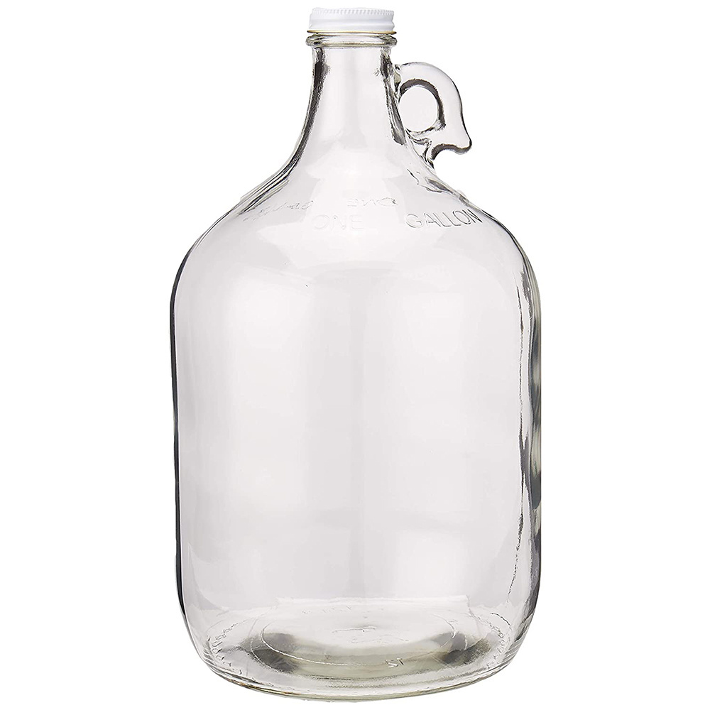 1 Gallon Bottle 128oz Clear Wine Cap Handle Beer Amber 4 Liter Glass Bottle Growler with Bakelite cap