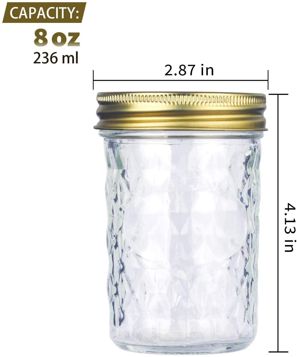 8OZ Mason Jars Glass Regular Mouth Canning Jars with Airtight Lids & regular Lids,Glass Canning Jars Ideal for Jellies,Yogurt