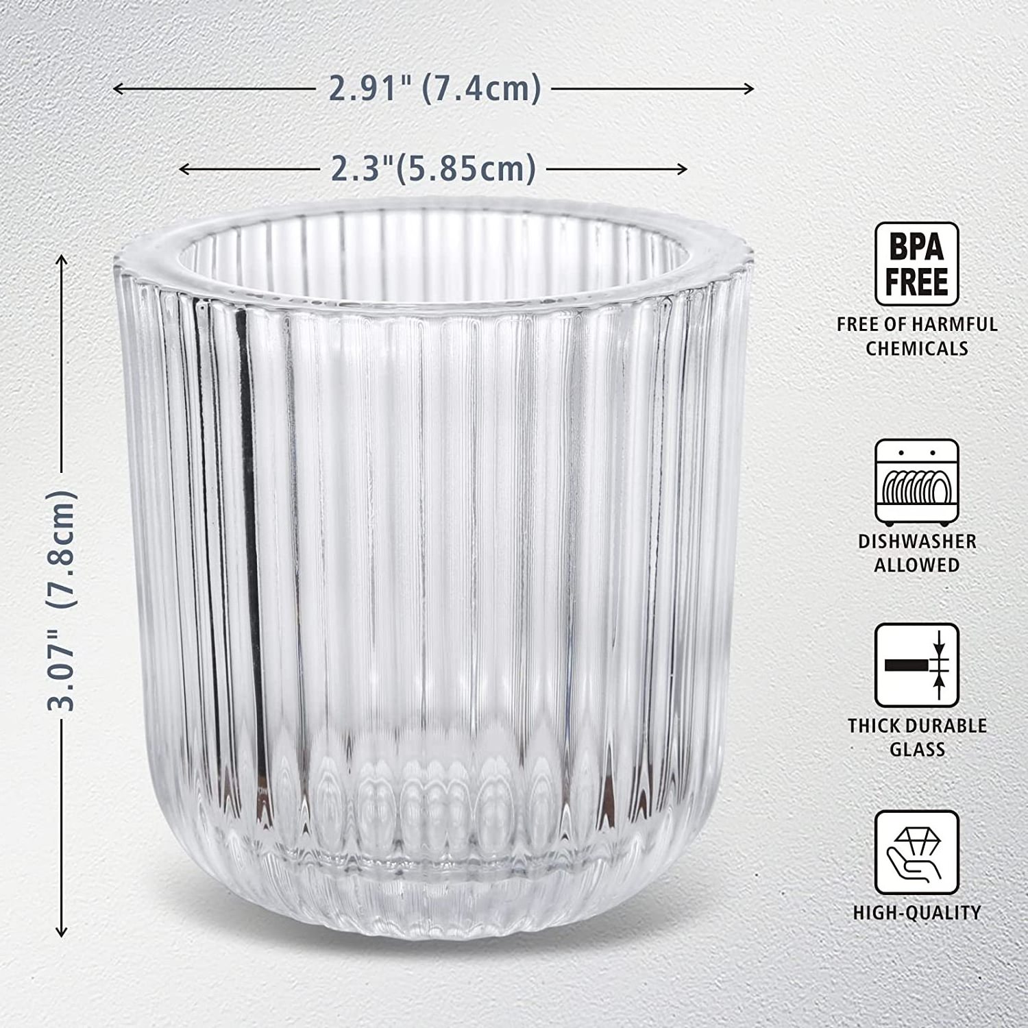 Clear Glass Tealight Candle Holder Votive Candle Holders 5 OZ Small Glass Jars for Candle Making, Great for Propose Marriage