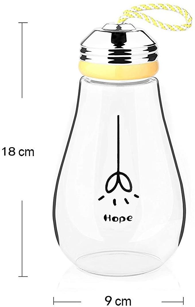 12 Ounce Creative Bulb Cup BPA Free Glass Travel Tea Mug Cute Water Bottle