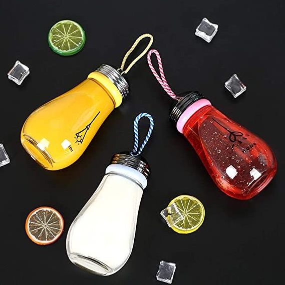 12 Ounce Creative Bulb Cup BPA Free Glass Travel Tea Mug Cute Water Bottle