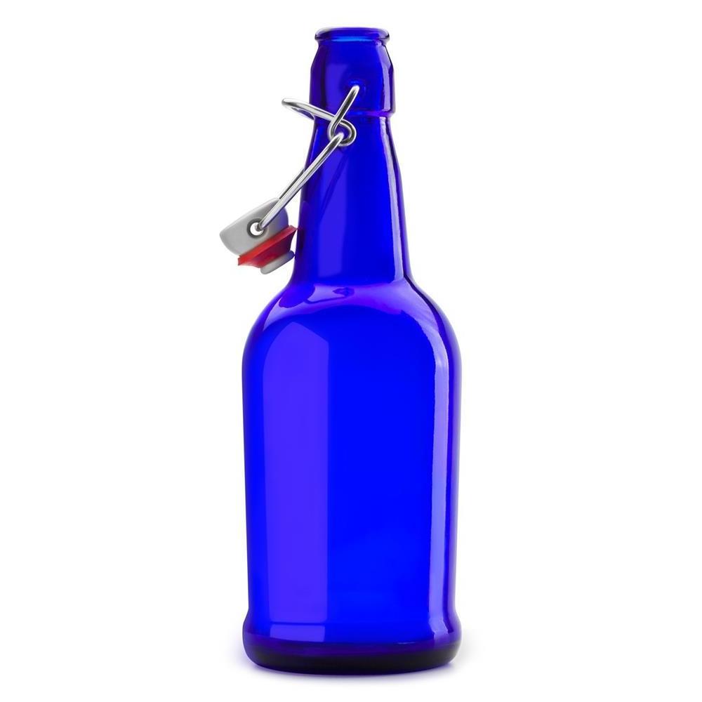 16oz Cobalt Blue Easy Cap glass Bottles Flip Top Home Brewing Growlers