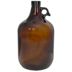 1 Gallon (128oz) Amber Glass Jug With 38mm Cap california 4L one gallon Glass Amber Beer Growlers