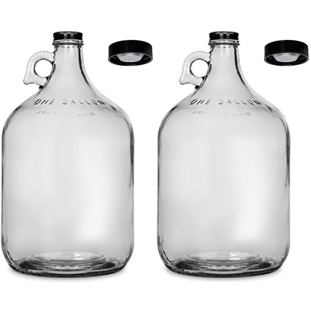 1 Gallon Bottle 128oz Clear Wine Cap Handle Beer Amber 4 Liter Glass Bottle Growler with Bakelite cap