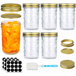 8OZ Mason Jars Glass Regular Mouth Canning Jars with Airtight Lids & regular Lids,Glass Canning Jars Ideal for Jellies,Yogurt