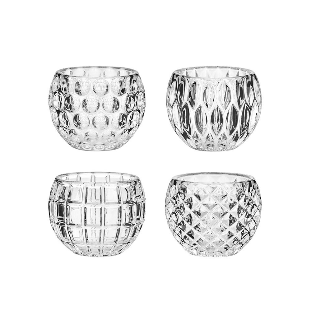 Wholesale Crystal Ball Clear Shape Modern Decoration Bowl 8cm*8cm Glass Candle Holder for Tealight Candlestick