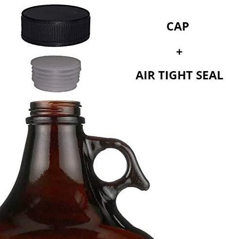 1 Gallon (128oz) Amber Glass Jug With 38mm Cap california 4L one gallon Glass Amber Beer Growlers