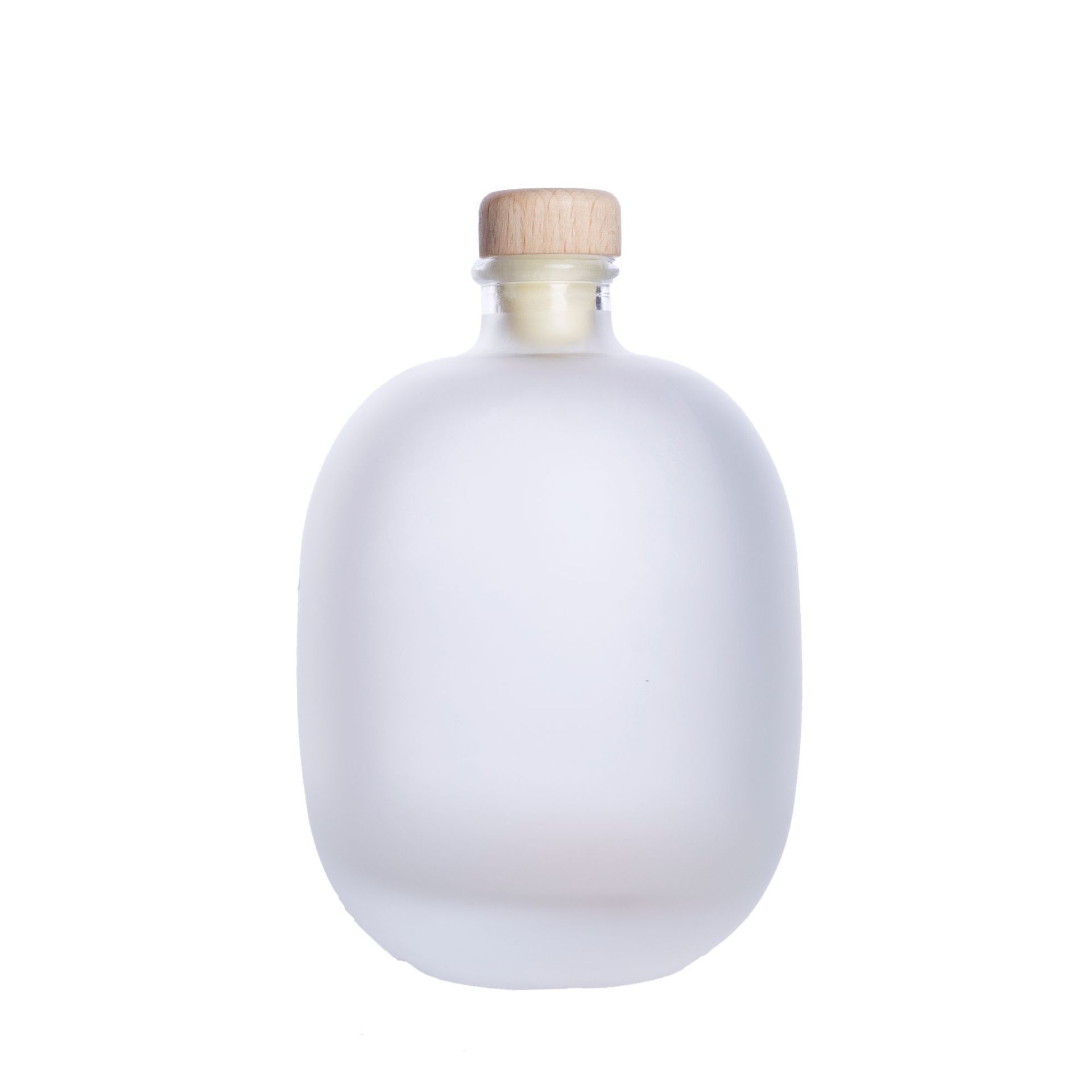 Customizable Bottle of Liquor Hot Vodka Brandy Frosted Round Wine Glass Liquor 250ml Wine Bottles with Cork