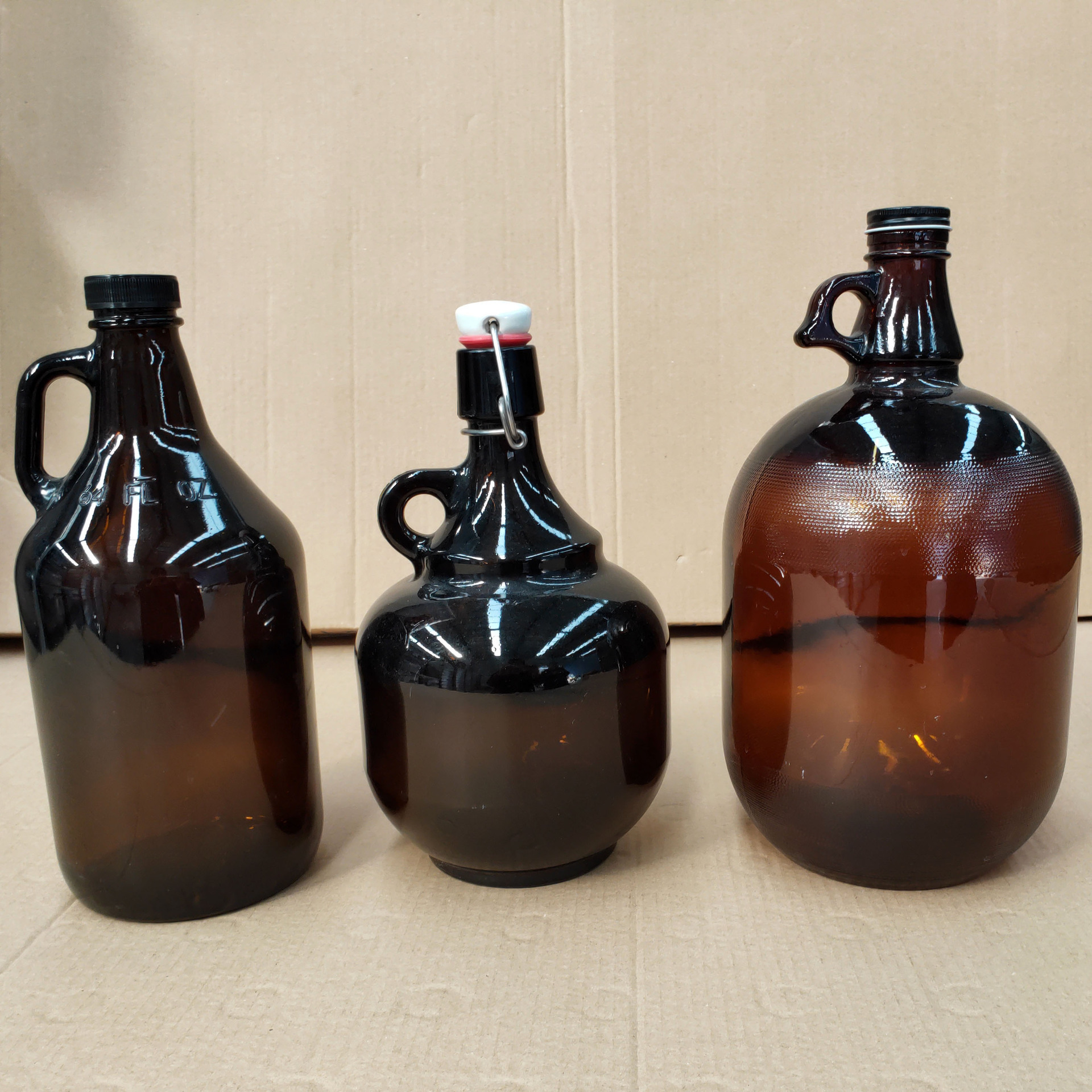 one gallon 4 liter amber wine containers california wine jars glass beer growler large capacity liquor bottle with a handle