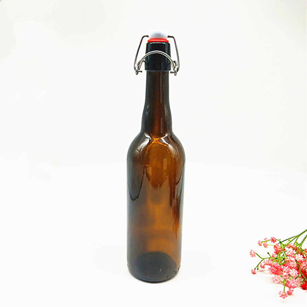 330ml 500ml 750ml 1000ml amber carbonated buckle sealed glass beer bottle with swing top