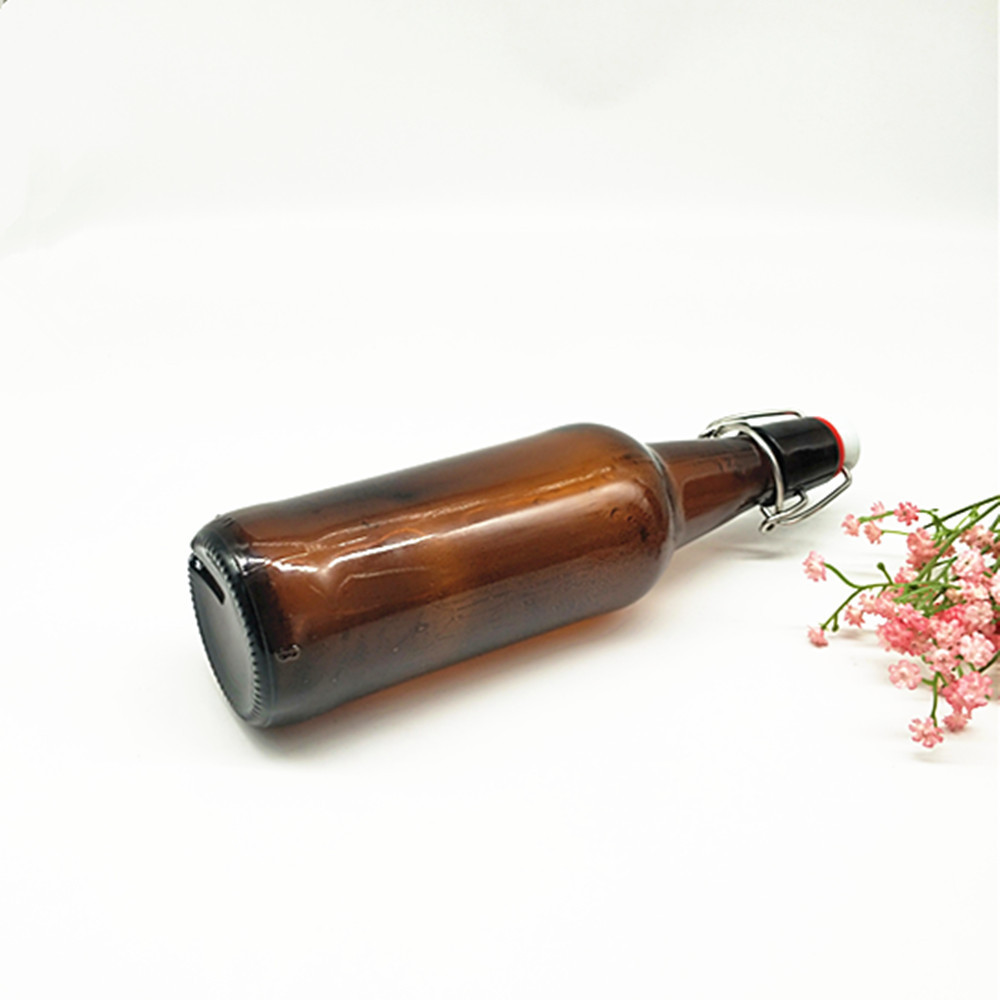 330ml 500ml 750ml 1000ml amber carbonated buckle sealed glass beer bottle with swing top