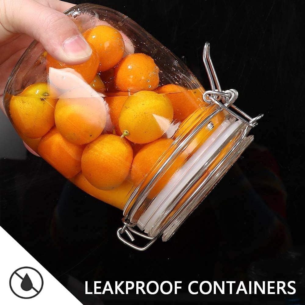 Wholesale  Cheap Wide Mouth Glass Small Candy Canning Jar With Wire Snap Lid Favor Swing Top Container For Spices Herbs