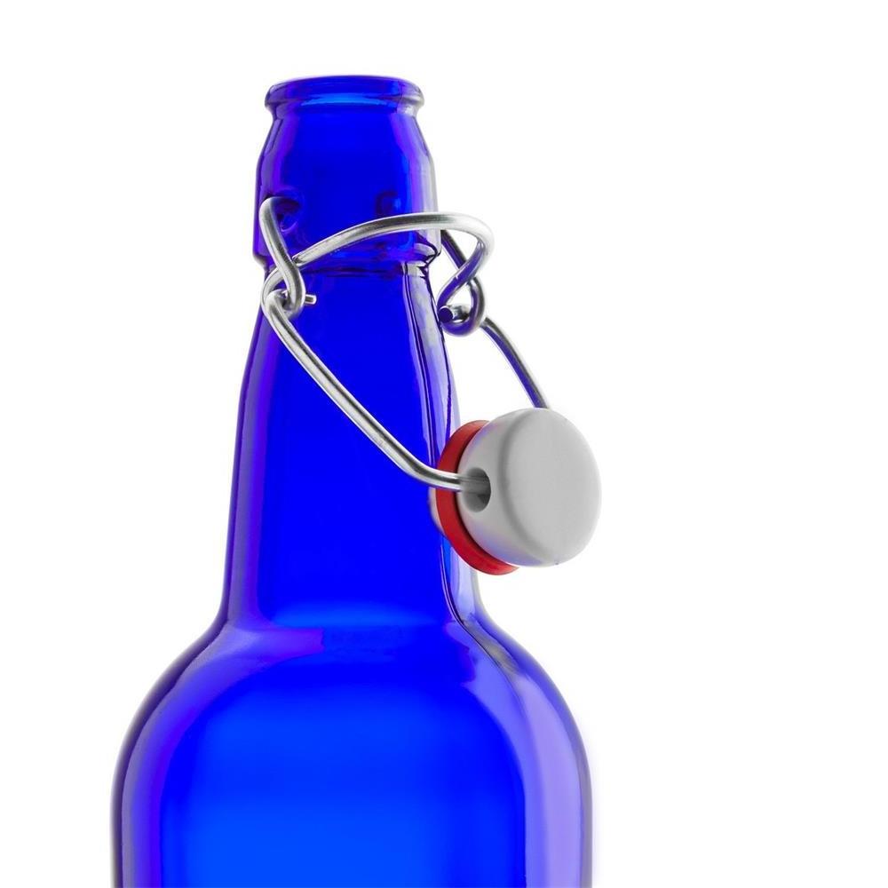 16oz Cobalt Blue Easy Cap glass Bottles Flip Top Home Brewing Growlers