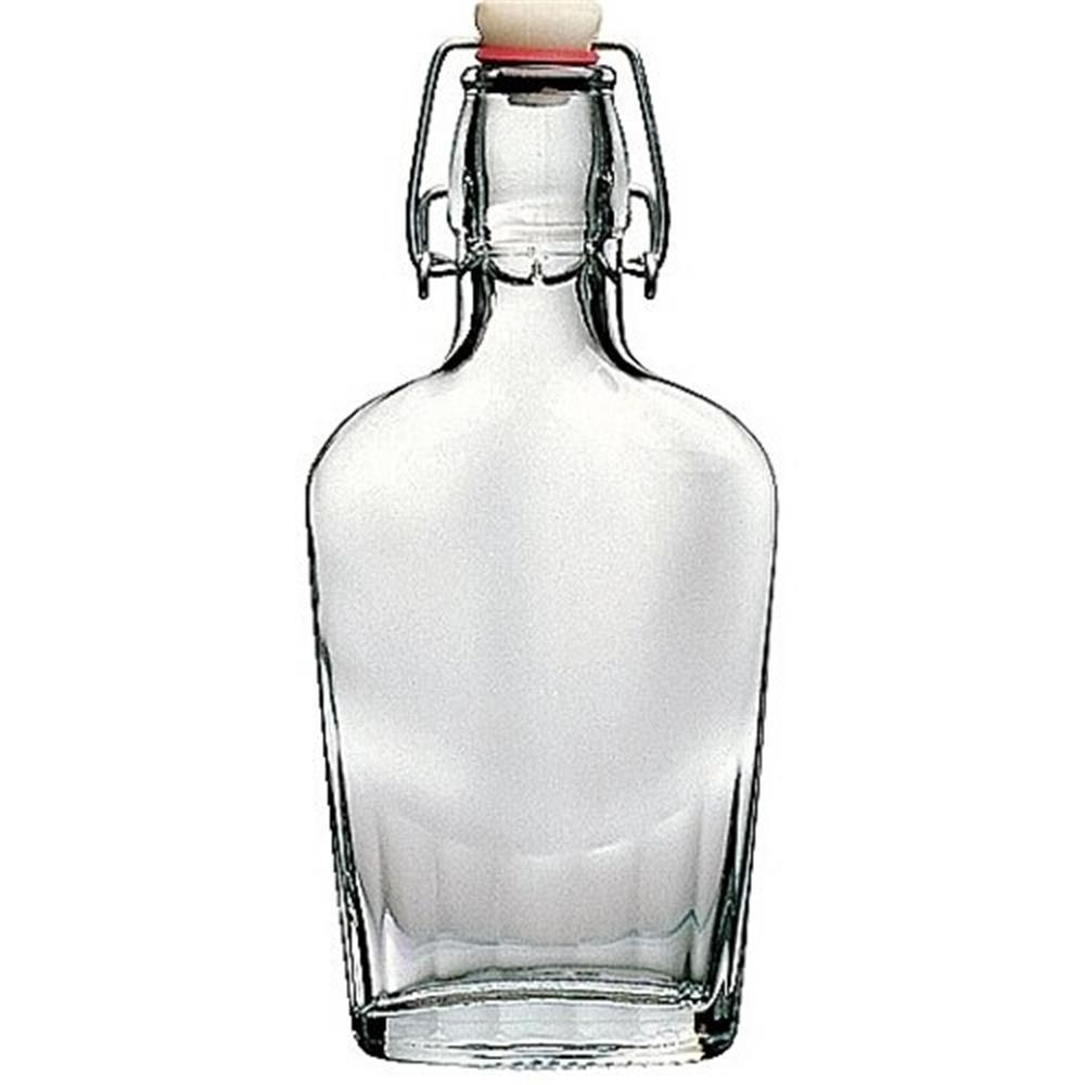 250ml 500ml rectangular flat clear glass  Flask beverage apple vinegar bottles with stainless steel flip top