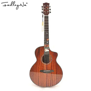 Farlley.Na Wholesale High Quality Travel Solid Koa End Cowboy Mahogany Acoustic Classic Guitars Solid Wood 41 Inch Strings For