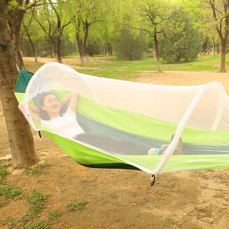 winpolar Hot Sale Anti rollover fiber pole Hammock portable with mosquito net camp hammock tent