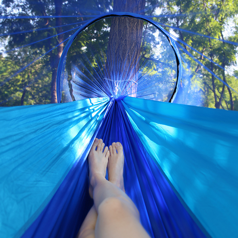 winpolar Hot Sale Anti rollover fiber pole Hammock portable with mosquito net camp hammock tent