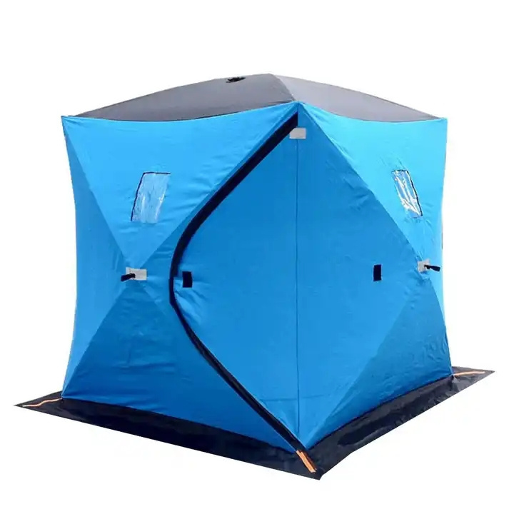 High Quality Oxford Cloth Fabric Winter Ice Cube Fishing Shelter 3-4 Persons Heat Insulation Camping Tent To Keep Warm